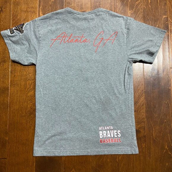 Mitchell & Ness MLB Atlanta Braves Multi Logo Graphic Tee Gray Men's Small - Picture 6 of 8